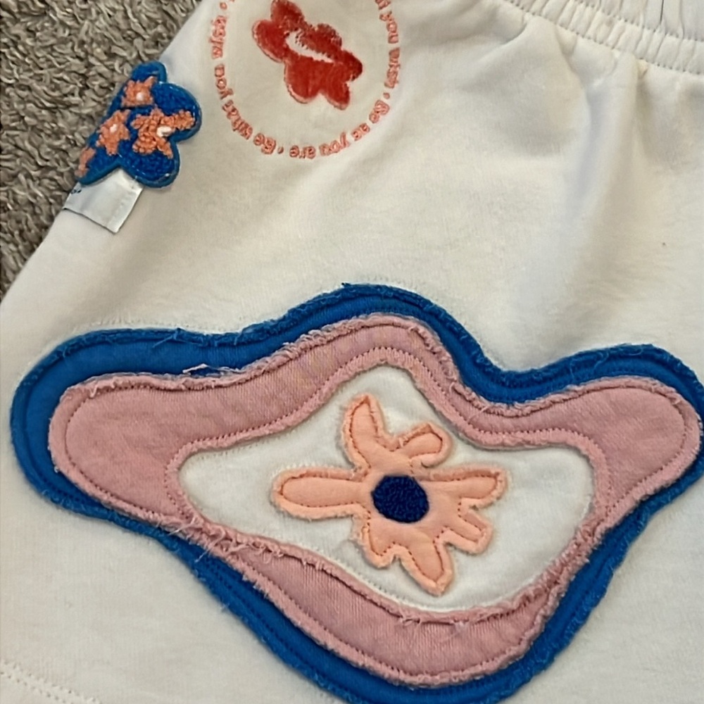 Nike Project U*phoria Embroidered Flower‎ Patch Shorts White Multicolor XS fun - Picture 6 of 15